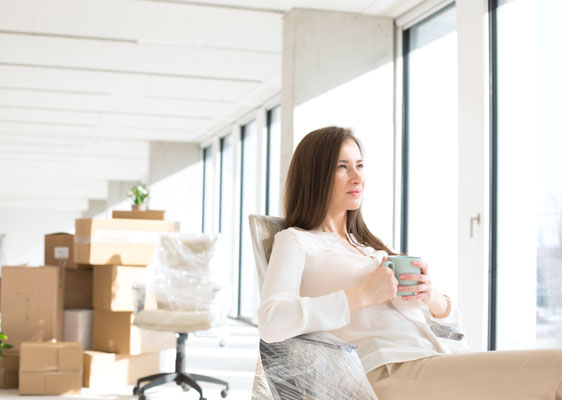 woman packing for move